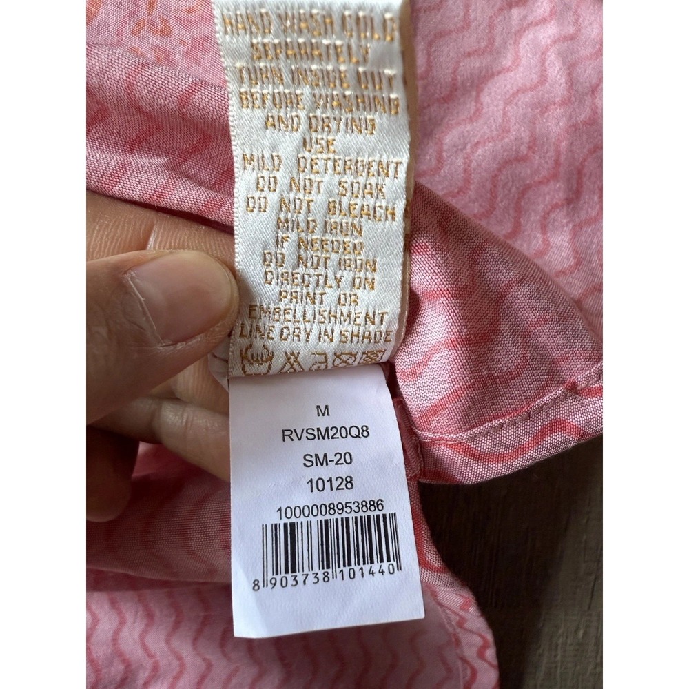 Tanisha Women's Pink Gold Floral Print Regular A-line Kurta Top Only Size Medium - Picture 10 of 11
